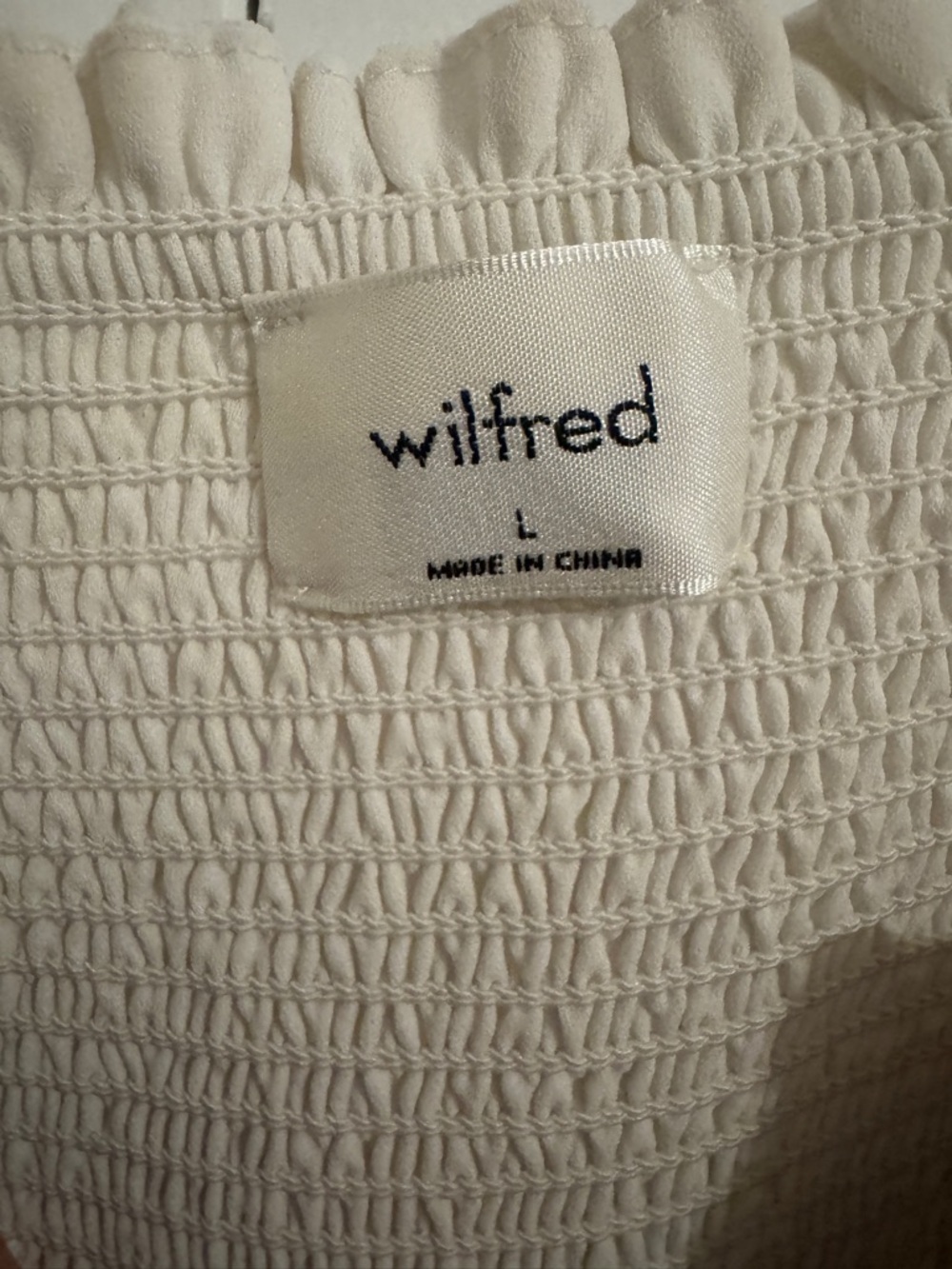 Wilfred White Smocked Mini Dress with Ruffled Hem - Picture 3 of 3